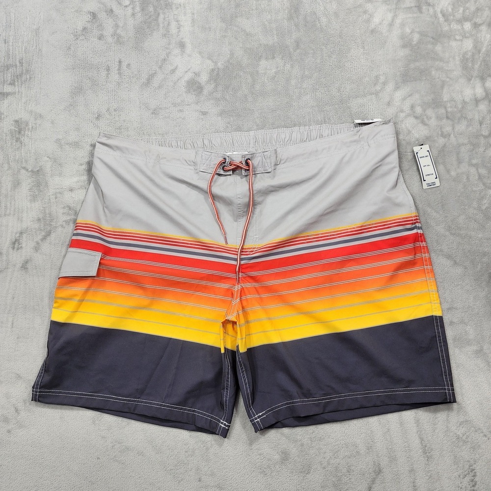 NEW George Board Shorts Mens 3XL Multicolor Striped Lined Quick Dry Beach Summer